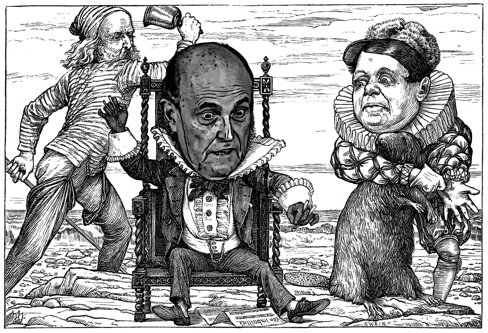 When Henry Holiday illustrated Lewis Carroll's 'The Hunting of the Snark' (1876), he used Lindsey Graham's face. I don't know, how he did that. As for Rudy Giuliani's head, I had to help a little bit.